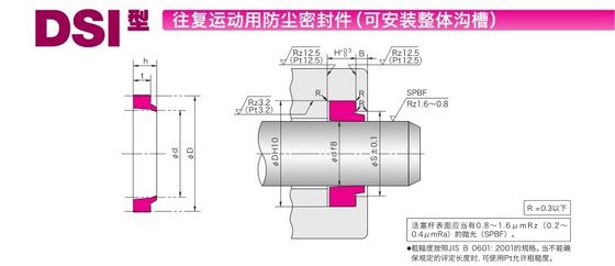 Orijinal Japon DSI Toz Mil Tipi Sarı Hidrolik Yağ Keçesi Basınca Dayanıklı ve Aşınmaya Dayanıklı Piston Keçesi Halkası